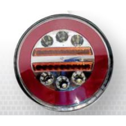 Задній ліхтар Круглий 12/24V (Ø-140мм.Н-30мм) 24LED Неоновий  KIR 32 з ПРОВОДОМ (1шт/уп)