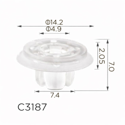 Кліпси C3187 дзеркала Volkswagen/Skoda 5Z0853695 (уп.100шт)