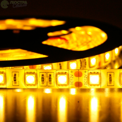 Стрічка Діодна 12v 25см жовта SMD (5050) гнучка / поліуретан покриття "Econom