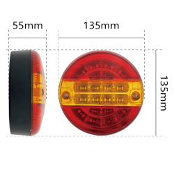 Задній ліхтар Круглий 12/24V (Ø-135мм.Н-55мм) 20LED  WD-6007 з ПРОВОДОМ (1шт/уп)